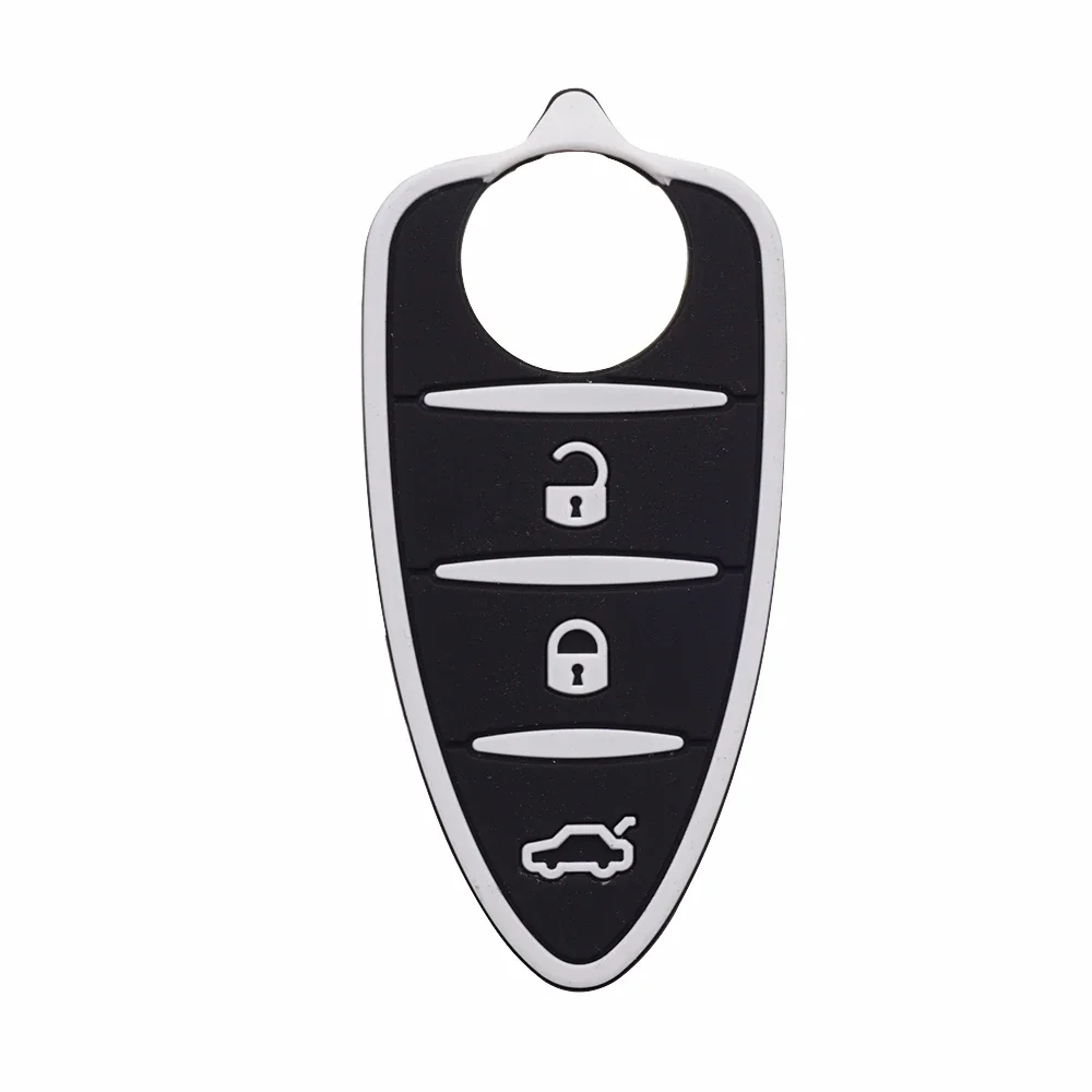 Rubber Key Pad Fit for Alfa Romeo Mito Giulietta 159 GTA Silicone 3 Buttons Flip Remote Car Accessories for Girls flip key fob shell car key pad