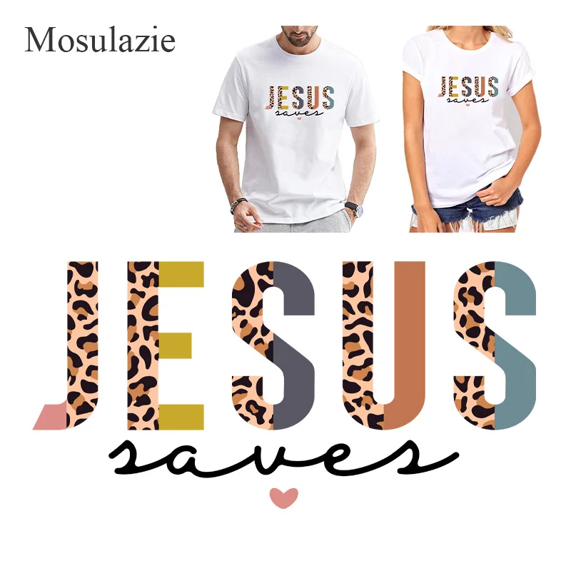 JesusLetterPatchesOnClothesDIYWashableDecalsTShirtThermo