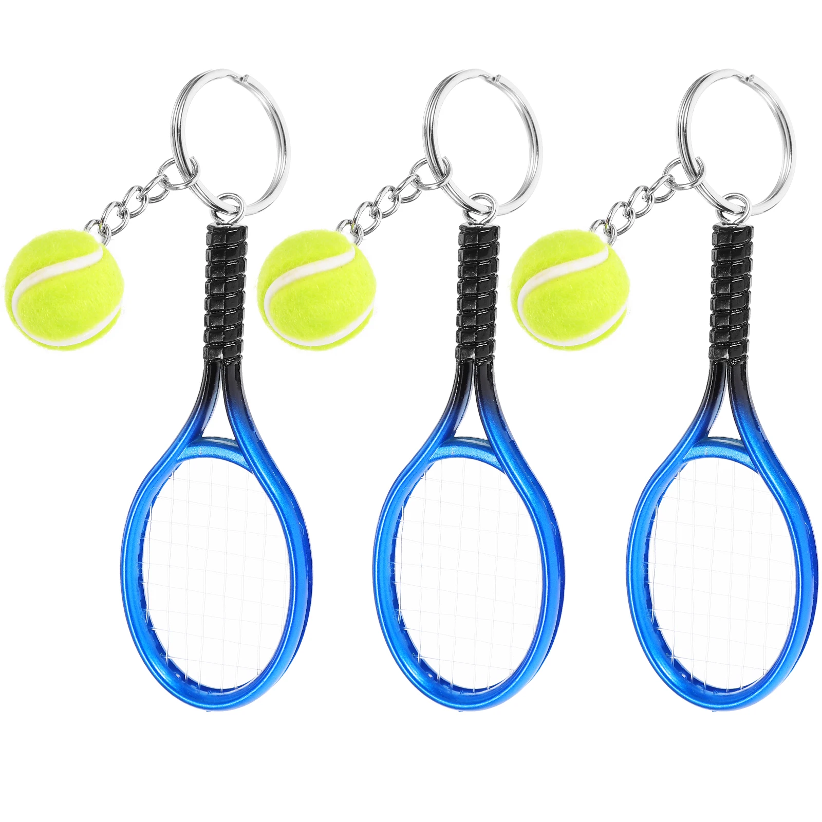 

3pcs Mini Tennis Racket Keychain Fashion Sports Keyring Backpack Car Key Pendant Tennis Keychains Bag Backpack Hanging