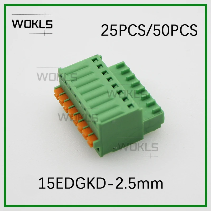 Pressione o Bloco Terminal do Plugue 15edgkd2.5 Fk-mc0.5 Esc250v 25 Peças 50 Peças