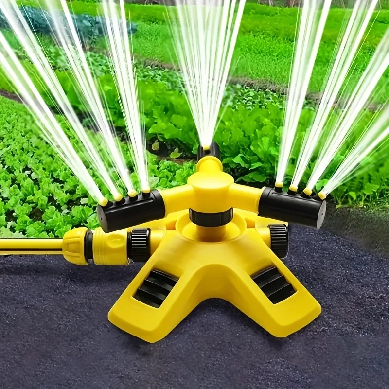 

1pc 360° Automatic Rotating Trigeminal Sprinkler For Irrigation Rotating Sprinkler Tandem Sprinkler Sprayers Watering Gardening