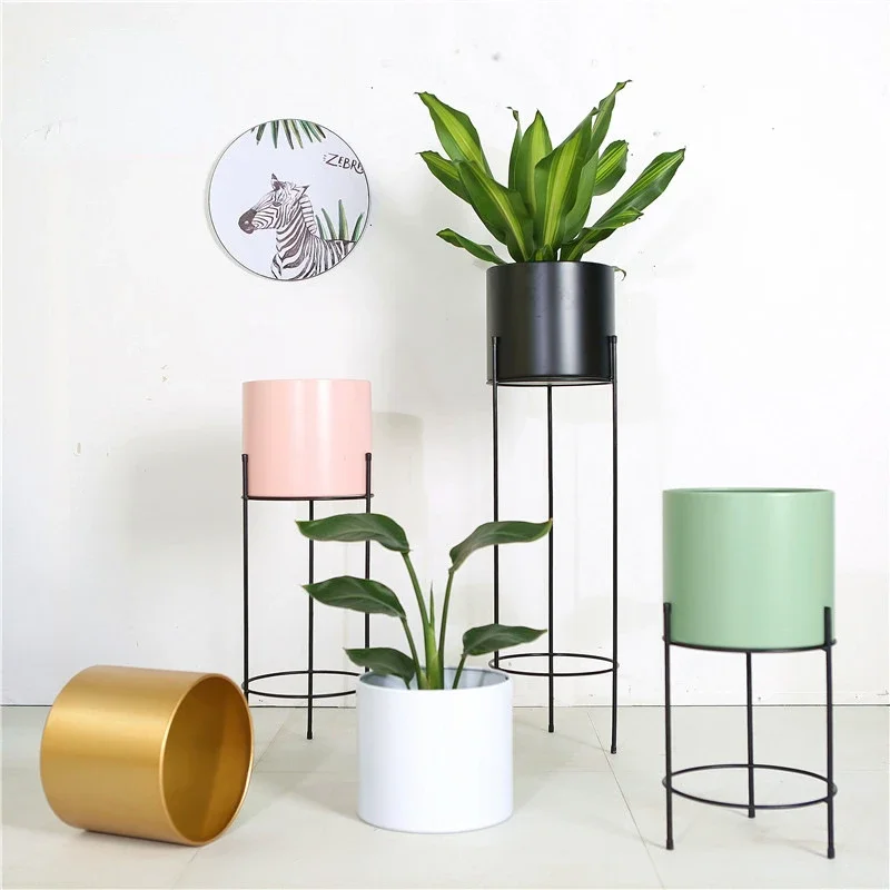 

Modern Simple Stand For Flowers Fashion Wrought Iron Plant Shelves Solid Structure Flowerpot Stand Workmanship Fine Metal Racks