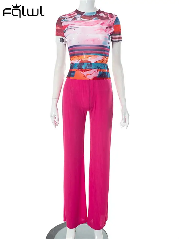 Habbris Sexy Slim Short Top And Pant Club For Women Summer 2023 Two Piece Pink Bodycon Knit Set New In Matching Set Female