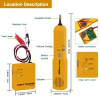 Xin Tester Wire Toner Cable Tracer, Tone Generator and Probe Kit High Accuracy Network Cable Jack Testers Ethernet Circuit Trace 2