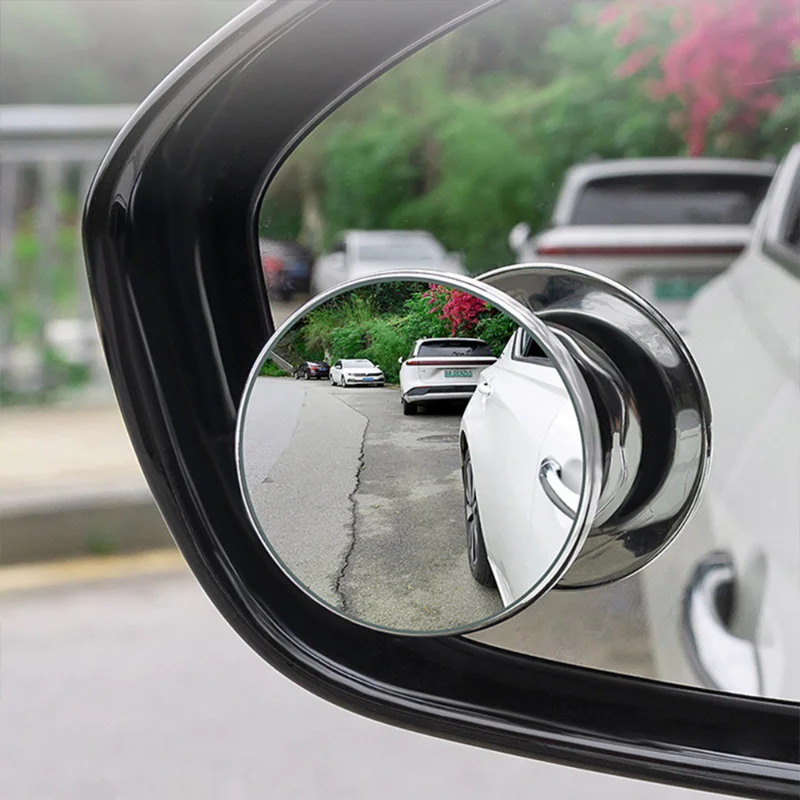360 Degree Rotating Suction Cup Auxiliary Small Round Mirror Car Wide Angle Auxiliary Blind Spot Mirror Rear View Convex Mirror