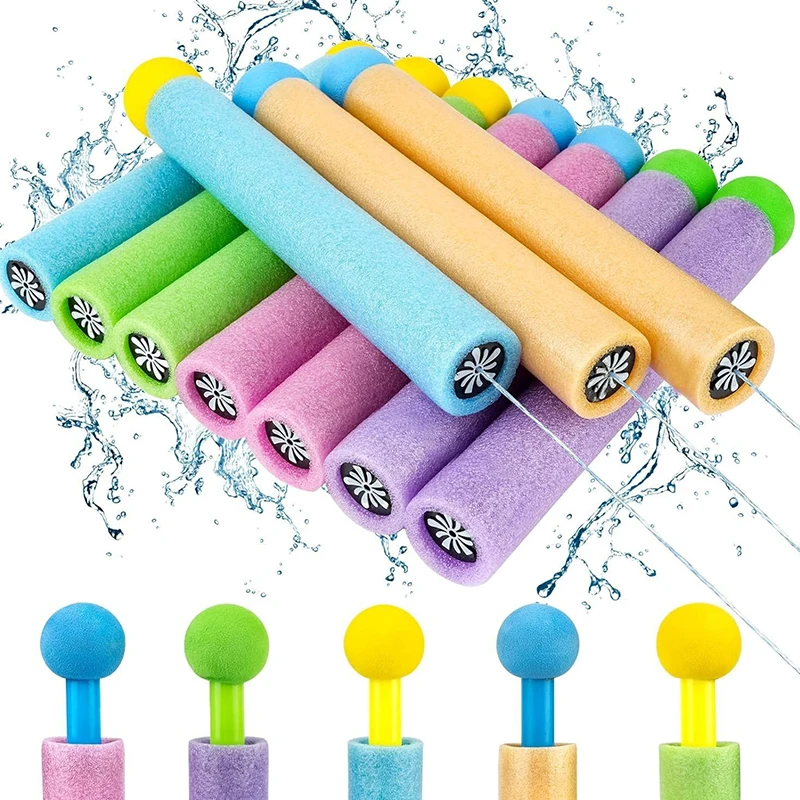 1/3/6PCS Pull-Back Water Gun Random Mix Colorful EVA Water Squirter Outdoor Water Playing Props Suitable for Park Pool Beach ZYF