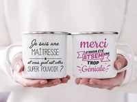 Merci Maîtresse Super Atsem Print Mugs Creative Coffee Cups Drinks Water Milk Cup Enamel Mug School Home Handle Drinkware Gifts 1