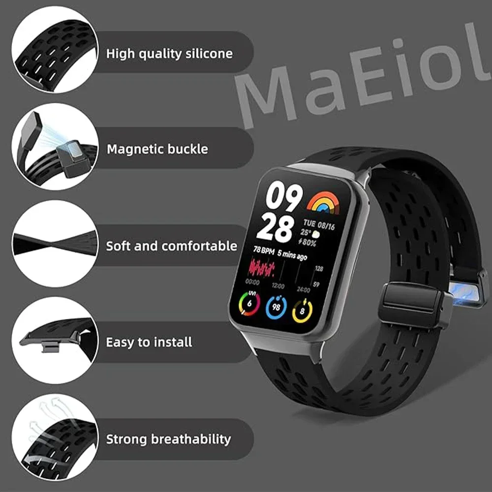Silicone Magnetic Buckle Sports Band - Breathable Strap Bracelet Accessories