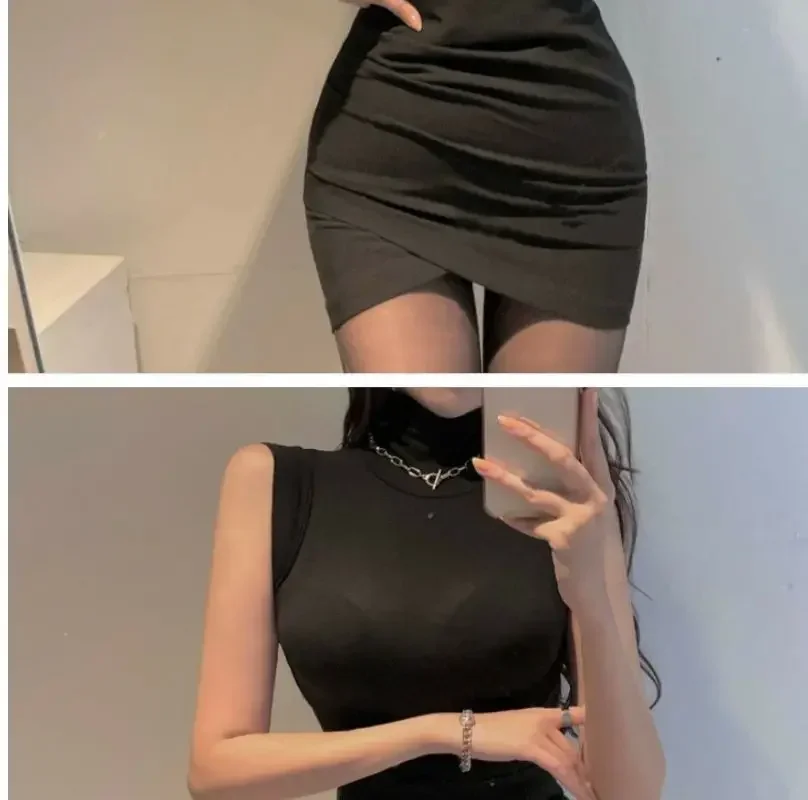 Women's Y2K Vintage Sleeveless Turtleneck Top
