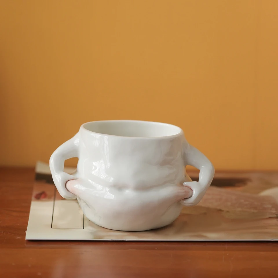 Tazza In Ceramica 380 Ml – Forma Muscolosa Uomo, Design Divertente, Manico Largo, Per Caffè, Tè O Latte