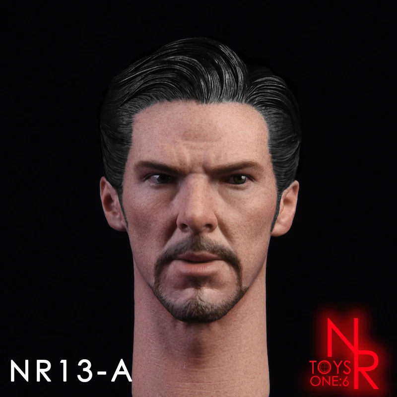 NRTOYS 1/6 Man Head Doctor Strange PVC Sculpt W/Neck Fit Action Figure NR13 Gift 