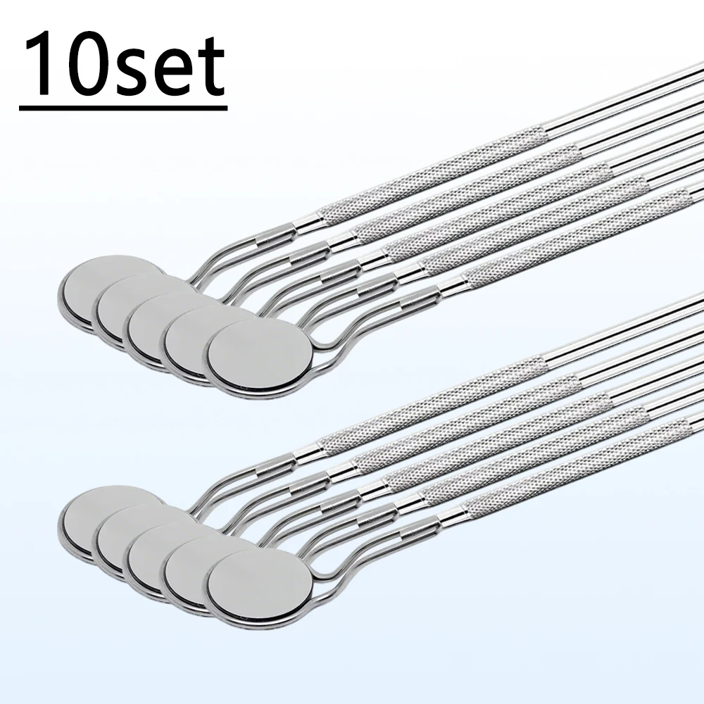 5 ชุดหรือ 10 ชุดทันตกรรมกระจก Anti หมอกโรเดียมเคลือบสองด้าน Reusable Oral Exam กระจกสําหรับทันตกรรมมืออาชีพ 1