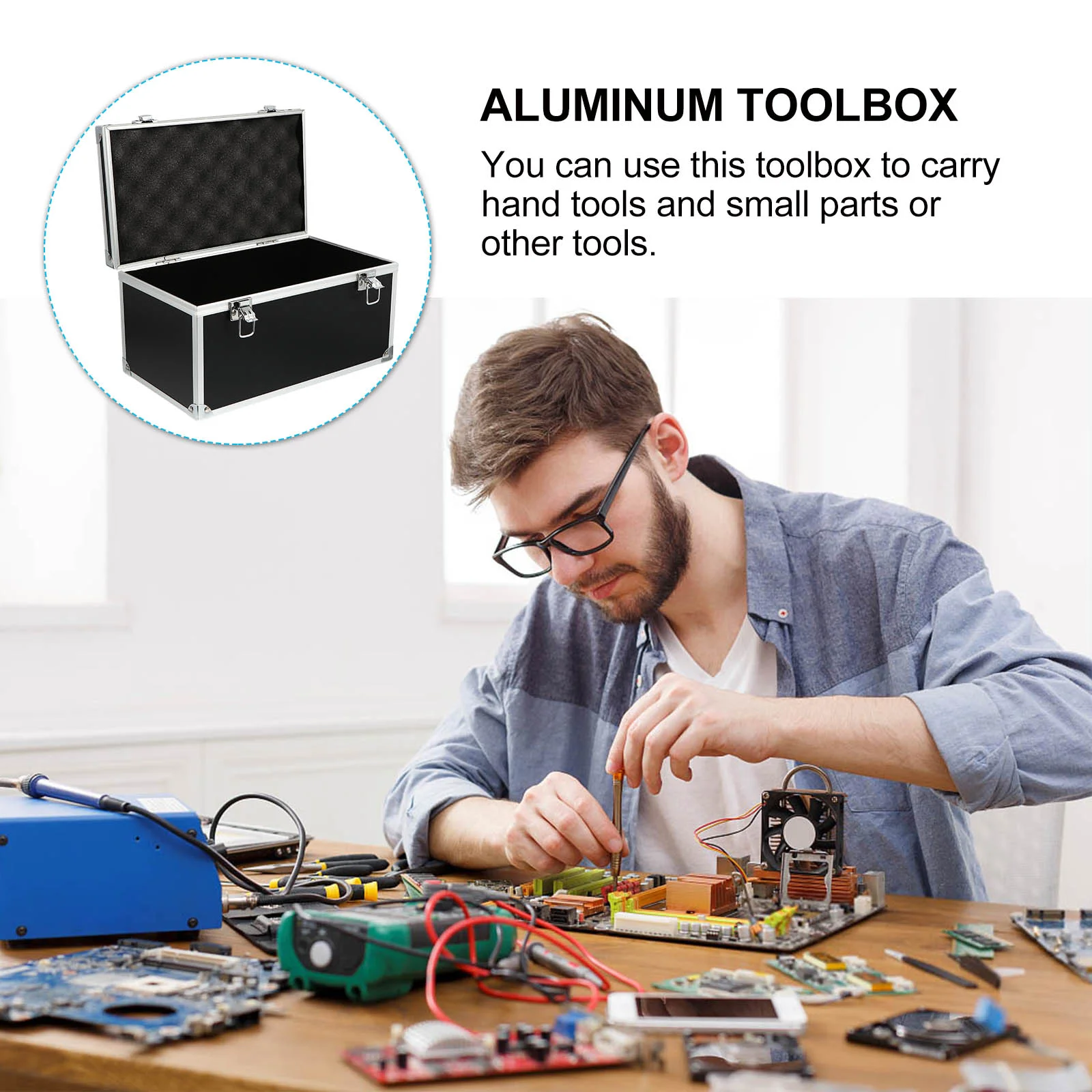 Bags Toolbox Storage Boxes Compartments Aluminum Alloy Flight Case Instrument Container 6
