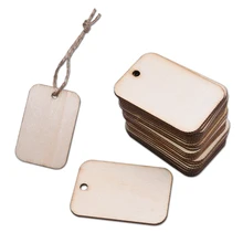 

25/50/100pcs Unfinished Blank Wooden Hanging Tags Candy Box DIY Wood Blank Label With Hemp Ropes For Wedding Gift Packing Decor