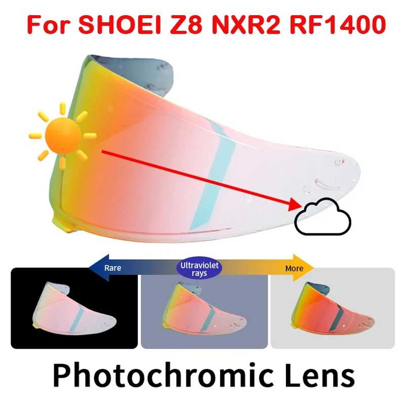 Visera fotocromática para SHOEI RF1400 RF-1400 NXR2 CWR-F2 Z8 CWR-F2R X15 X-15 X-Fifteen X-SPR Pro lentes autocromáticas casco escudo
