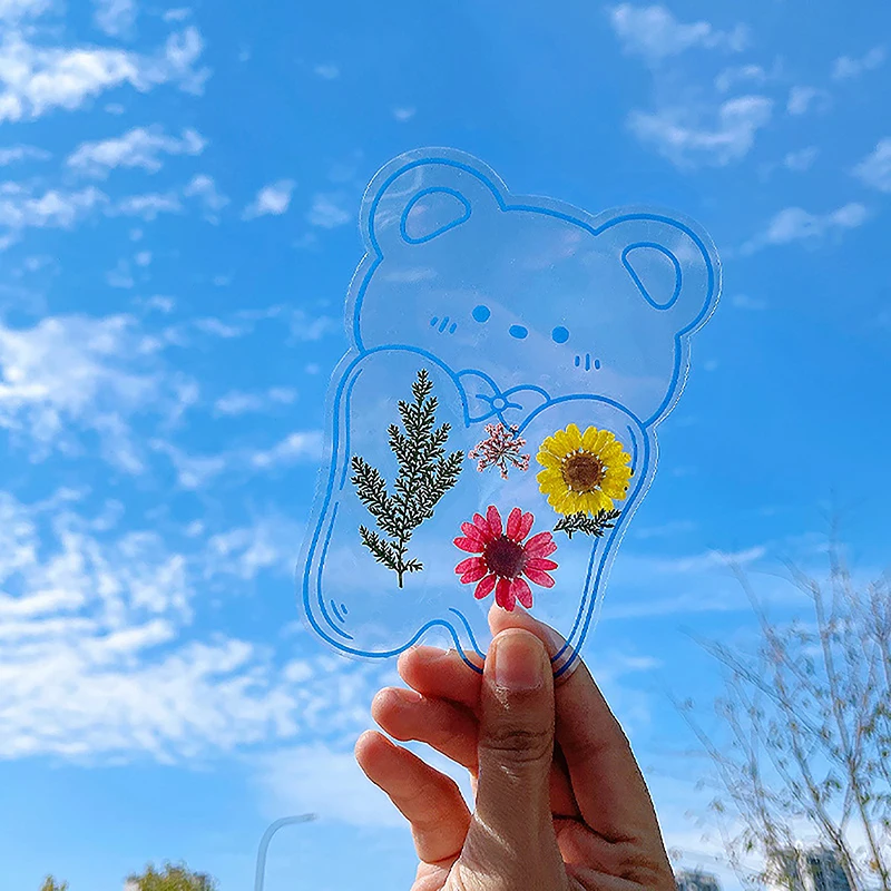 Transparent Dried Flower Bookmarks DIY Handmade Book Marks Glassware Stickers Flower Page Clips 20Pcs