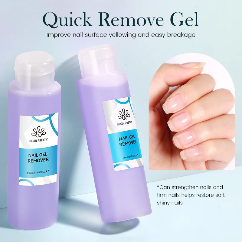 BORN PRETT 500ml Nail Gel Remover Nail Brush Cleaner Nail Polish Cleaner Care Tools Solution Liquid Manicure Nail Art Tools 3