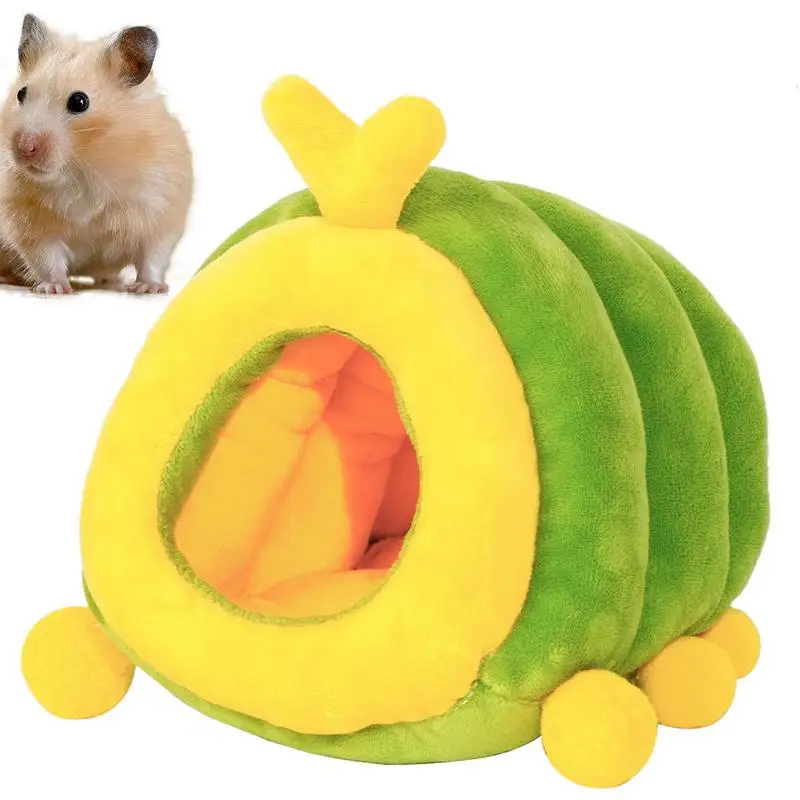 

Guinea Pig Bed Warm Cotton House Hamster Bed Winter Sleeping House Washable Caterpillar Chinchilla Bed Hamster House for Guinea