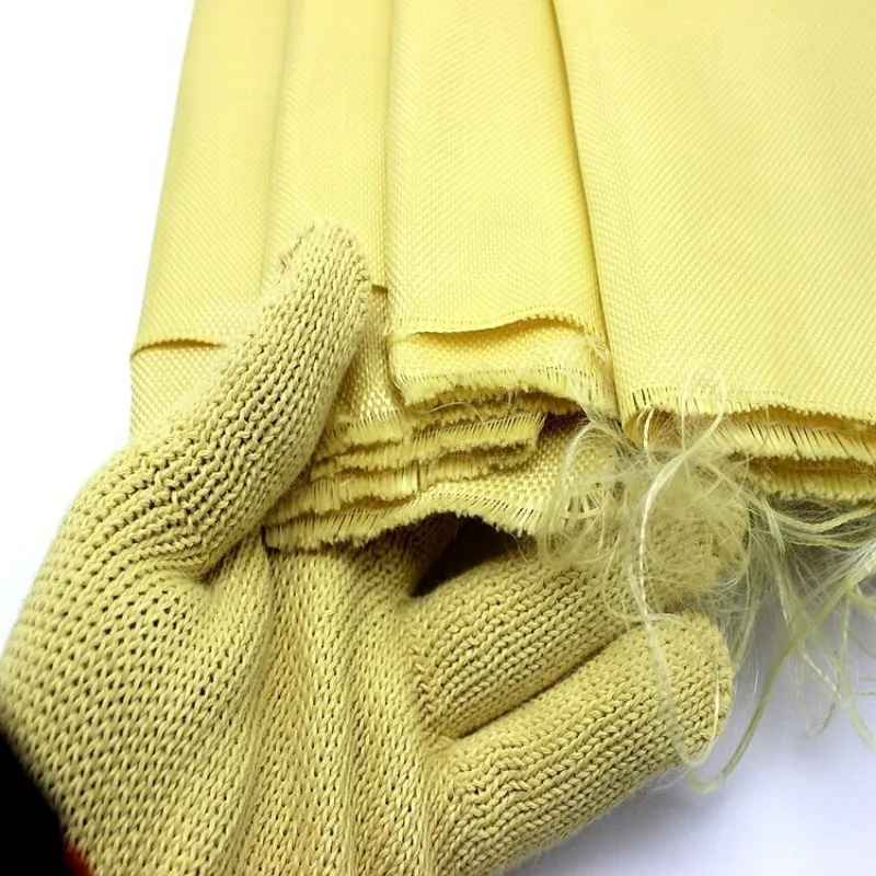 Plain Yellow Color Kevlar Fabric, Aramid Fiber Cloth, Carbon Fiber Fabric, Bulletproof Fabric for Clothing, 100cm Width