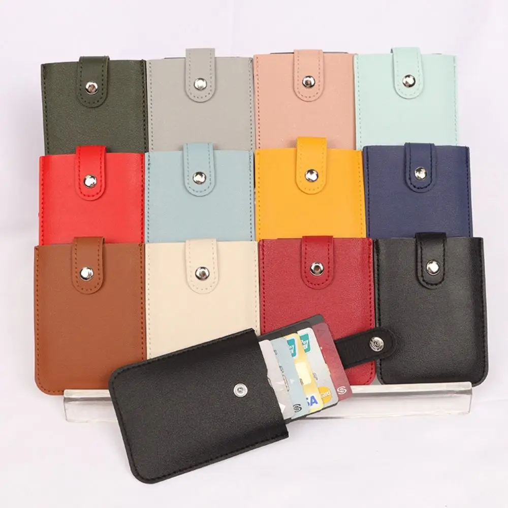 Laminated Concealed Pull-out Business Card Case 5 Card Pockets PU Leather Slim ID Holder Men Women Mini Wallets wallet card holder card holder credit card holder card wallet id card holder business card holder