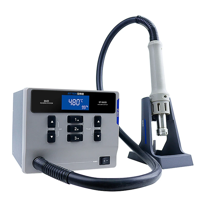 Hot Air Gun Soldering Station Heat Gun ATTEN ST-862D Hot Air Gun Soldering Station Lead-free Intelligent Digital Display 1000W Rework Station For Phone PCB Chip Repair