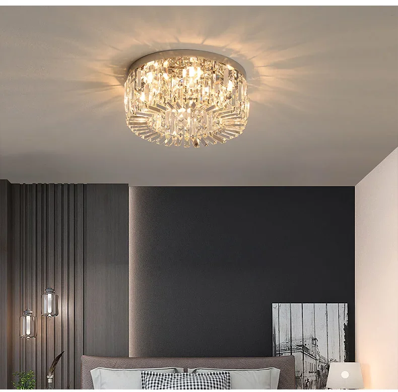 Description Picture 6 of itemLuxury Crystal Circular LED Ceiling Chandelier Living Room Bedroom Ceiling Lamp Hotel Lobby Hanging Lamps for Ceiling