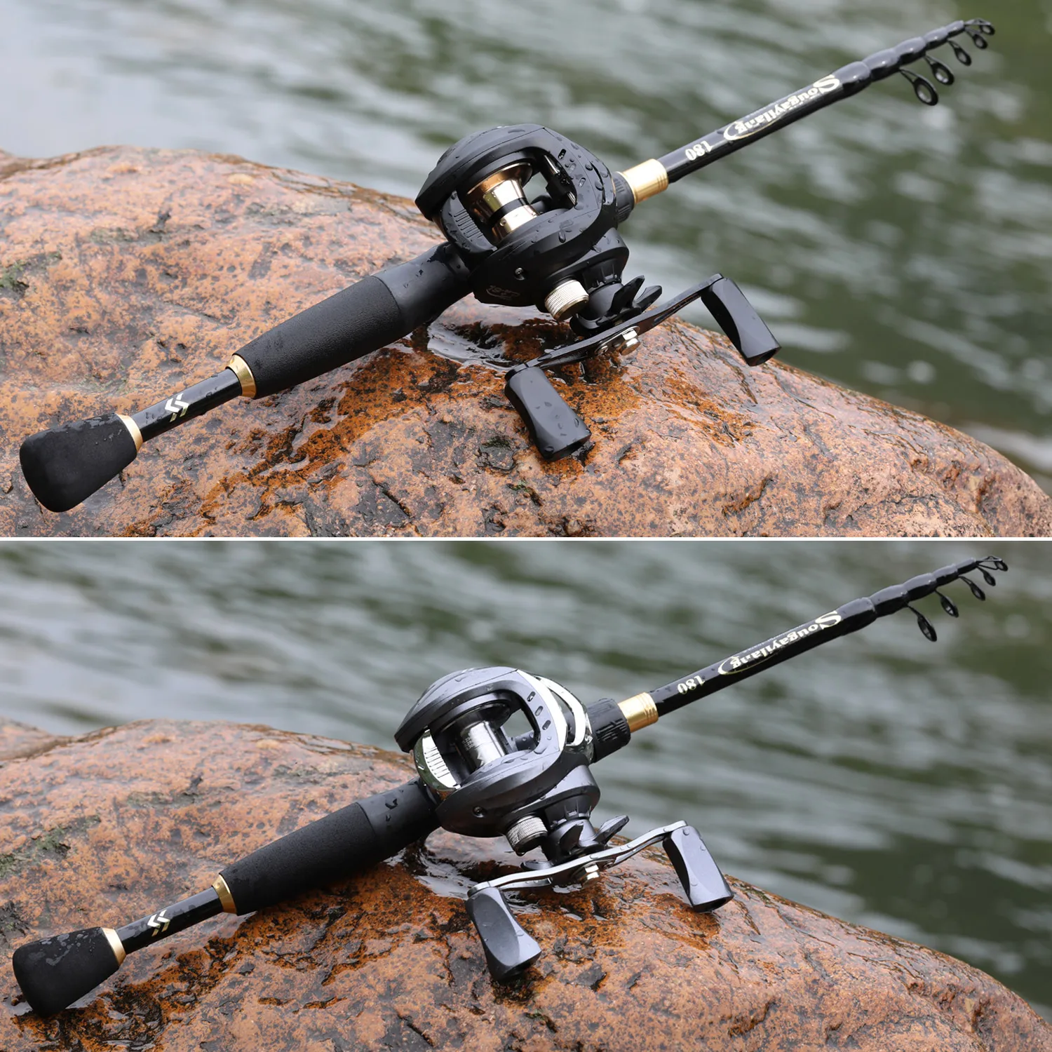 Fishing Combo Set Sougayilang - Casting Fishing Rod Reel Combo 1.8-2.4m  Carbon - Aliexpress