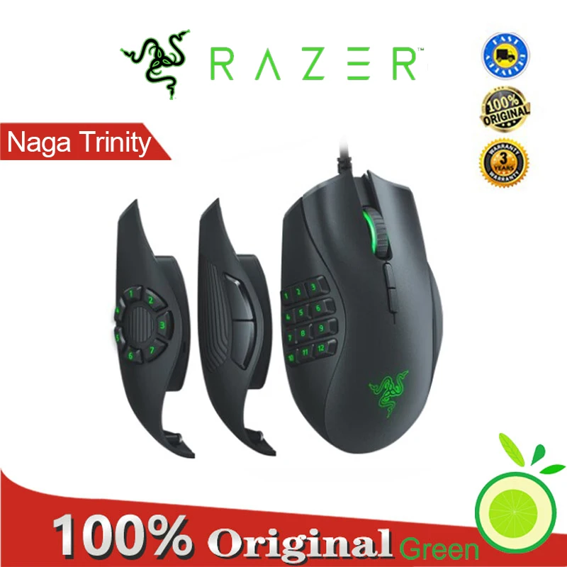 Razer naga trinity gaming mouse wired mice 16 000 dpi optical sensor