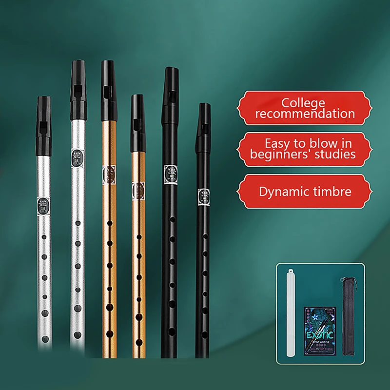 Irish Whistle 1Pc 6 Hole Flute C/D Key Ireland Tin Penny Whistle Metal Flute Instrument Wind Musical Beginners Accessories