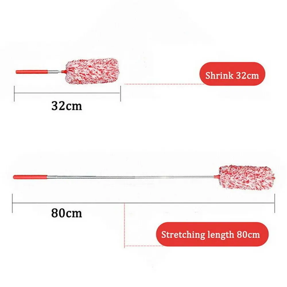Feather Duster Telescopic Duster Brush Long Telescopic Feather Duster Magic Static Brush 80cm Extendable Portable Mini Durable Washable