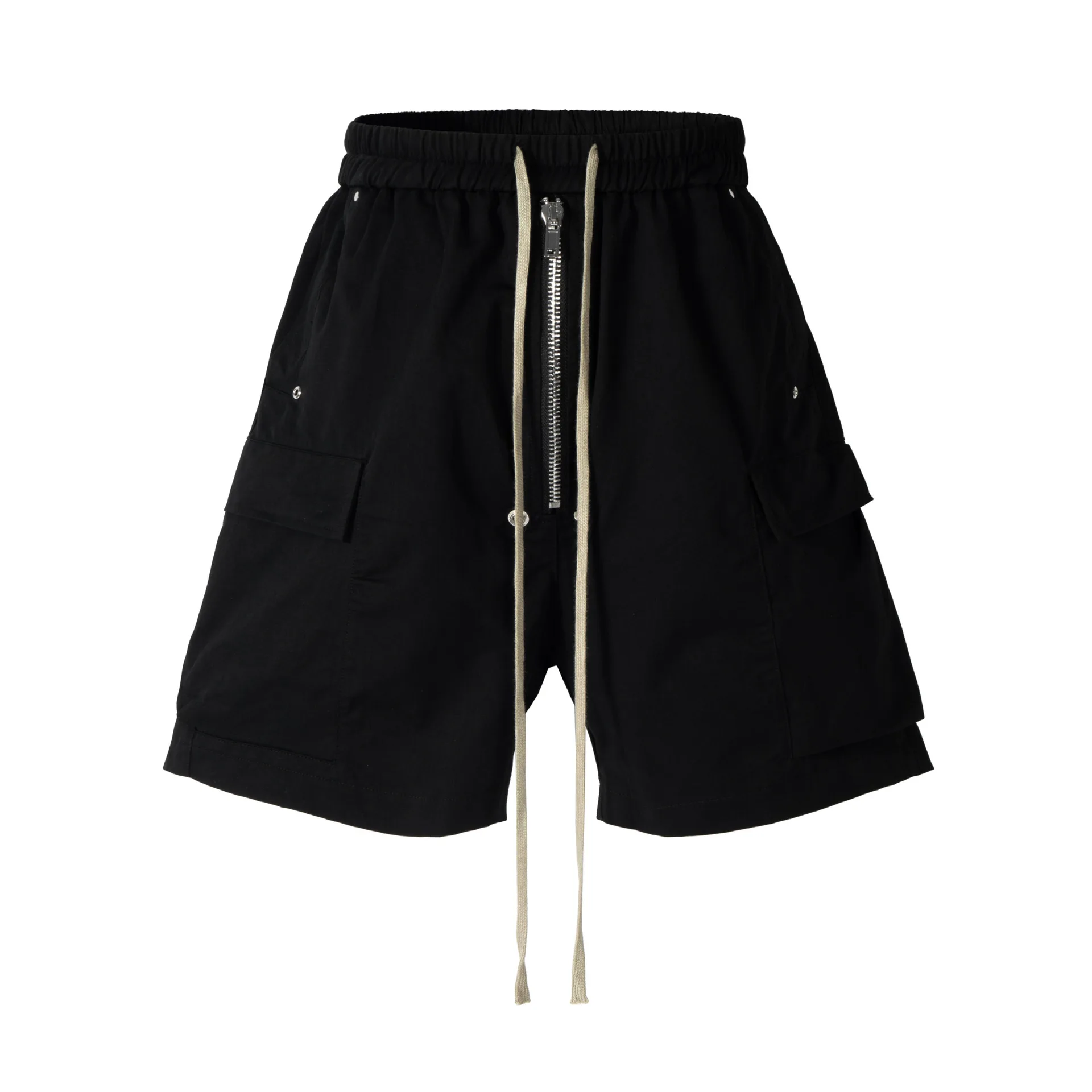 2025 Dark RO Style Drawstring Multi-pocket Tooling Shorts Men's Niche Casual Loose Straight Five-point Pants 1