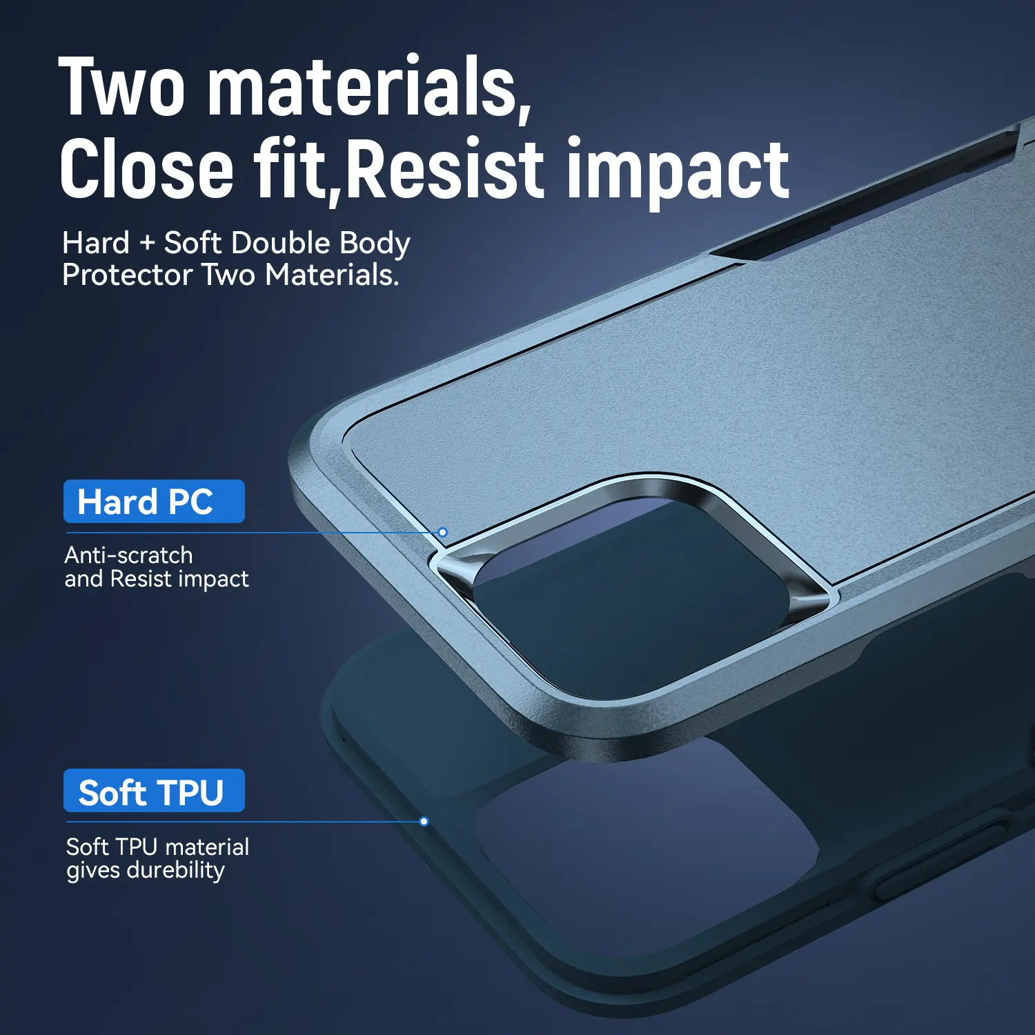 Armor Shockproof Phone Case with Heavy Duty TPU Bumper and Hard Plastic Back Cover