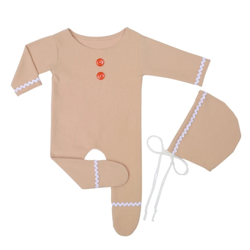 Měkké děťátko narození kostým pohodlné novorozence jumpsuits s čepice líbezný vánoce themed fotka rekvizita příslušenství sada