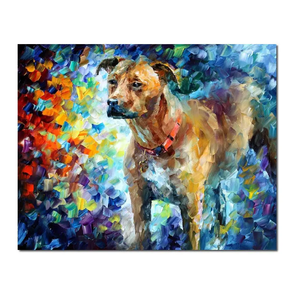 

Painting for sale Colorful oil paintings Canvas dog III Modern Wall Art Home Decor High quality Handpainted
