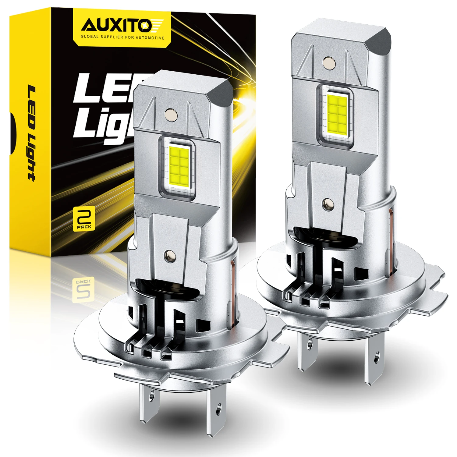 AUXITO 2 ชิ้น 12 โวลต์ 30000LM H7 LED ไฟหน้าหลอดไฟ Canbus ข้อผิดพลาดฟรี 6500 พัน 70 วัตต์ที่ดีที่สุด H7 LED 360 CSP โคมไฟ Super Bright 1