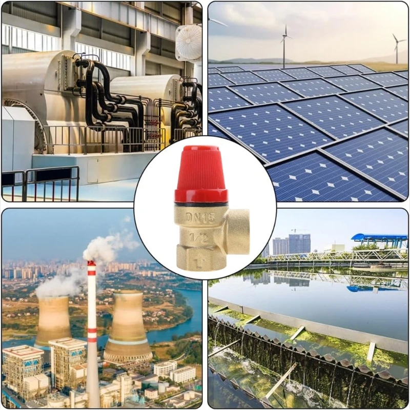 Portable Sturdy Inch Brass Relief Valves DN15 Accessory Convenient for Water Oil and Gas Pressure with EPDM Seal B03E
