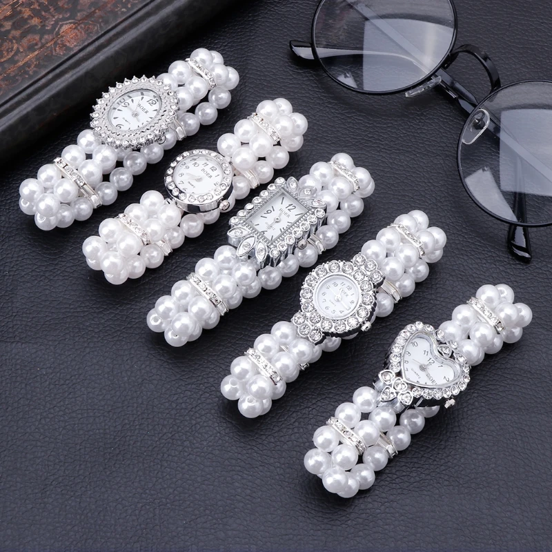 Fashion Women Watch Clock Casual Wristwatches Pearl Beaded Bracelet Watches Strap Quartz Wrist Watch Horloges Jewelry Gift women watches