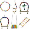 1pc Bird Cage Toys for Parrots Swing Chewing Training Toys Small Parrot Hanging Hammock Parrot Cage Bell Perch Toys Pet Supplies 2