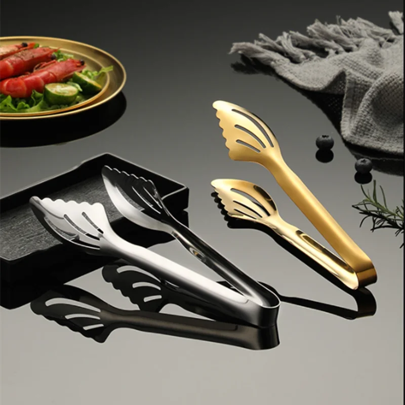 Food Tongs Stainless Steel Food Tongs Kitchen Utensils Buffet Cooking Tool Bread Beef Clip Pastry Clamps