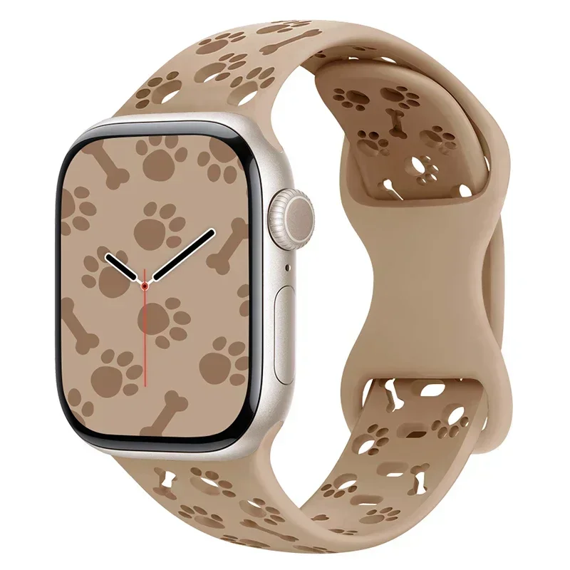 ตัวเลือกสินค้า สายรัดข้อมือซิลิโคนลายอุ้งเท้าสุนัขสำหรับ Apple Watch
