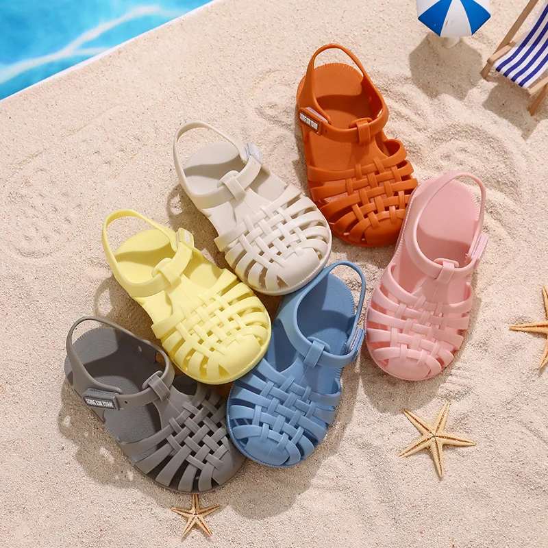 Sandales Romaines Unisexes Décontractées Pour Enfants, Chaussures De Princesse Non-Ald Souples Pour Bébés Bol, Chaussures De Plage En Gelée De Bonbon 