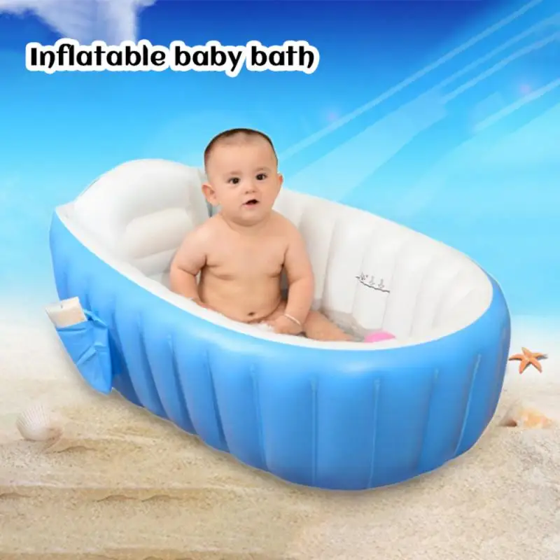 

Baby Bathroom Use Keep Warm Bottom Cushion Easy To Use Comfortable Inflatable Bathtub Versatile Children Bath Tub Inflatable