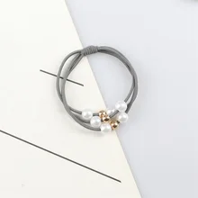  10 Colors Woman Elegant Pearl Hair Ties Beads Girls Scrunchies Rubber Bands Ponytail Holders Hair Accessories Elastic Hair Band 