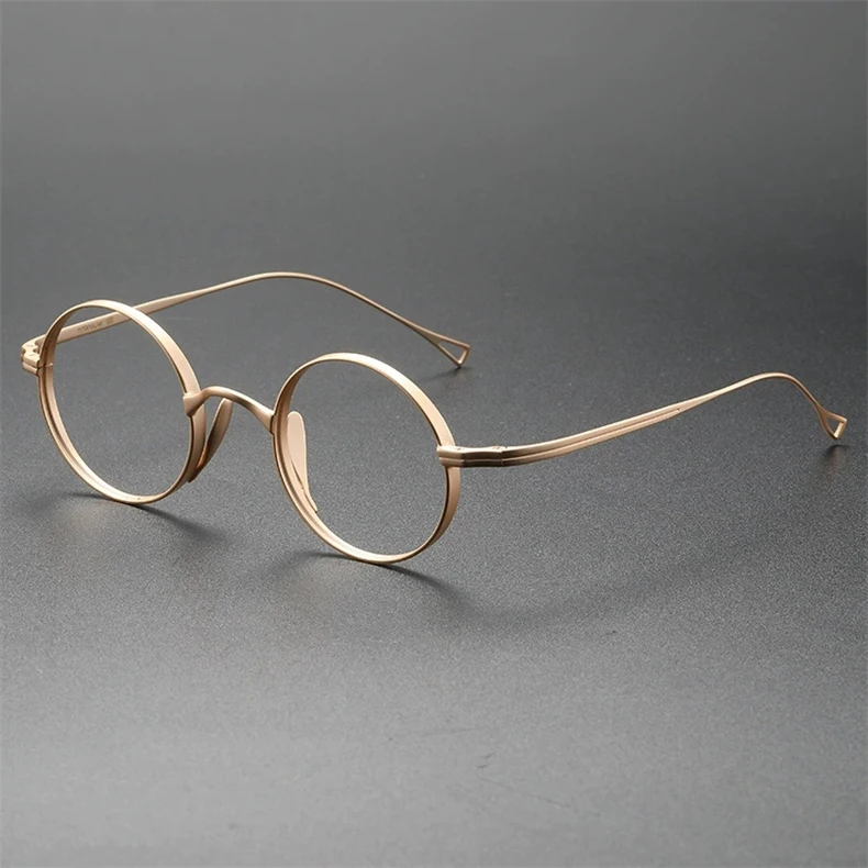 MEYETS Vintage Titan Brille Rahmen Männer Runde Optische Anpassen Brillen Frauen Luxus Marke Kleine Sonnenbrille – Detail 12