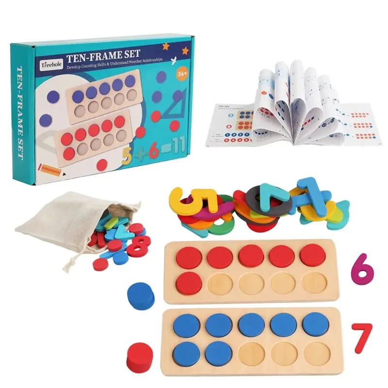Montessori Ten-grid Digital Cognitive Count Children Maths Logic Training Early Education Teaching Aid Math Game Toy For Kids educational toys,math toys,teaching aids toys,learning board toy