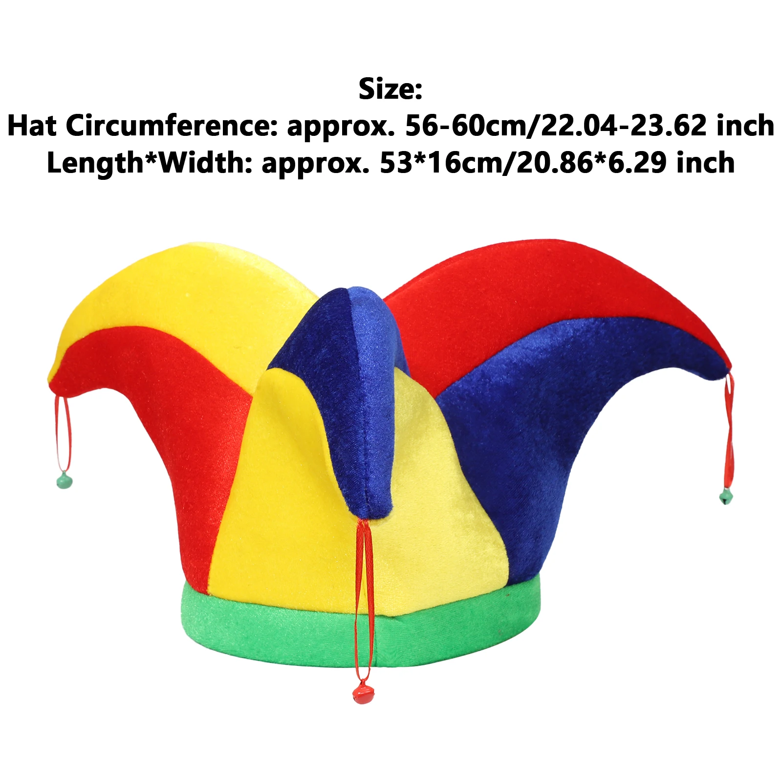 Colorful Clown Hat For Boys Girls Adult Funny Clown Cap with Bells Costume Accessory for Theater Show Themed Party Cosplay Props cosplay hat cosplay prop accessories