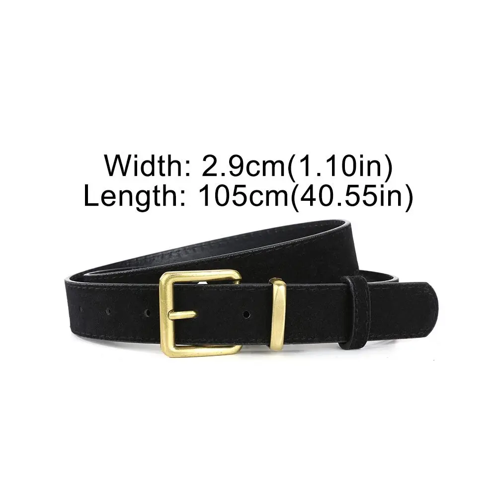 Suede Leather Belt Luxury Pin Buckle Retro Design For Women
