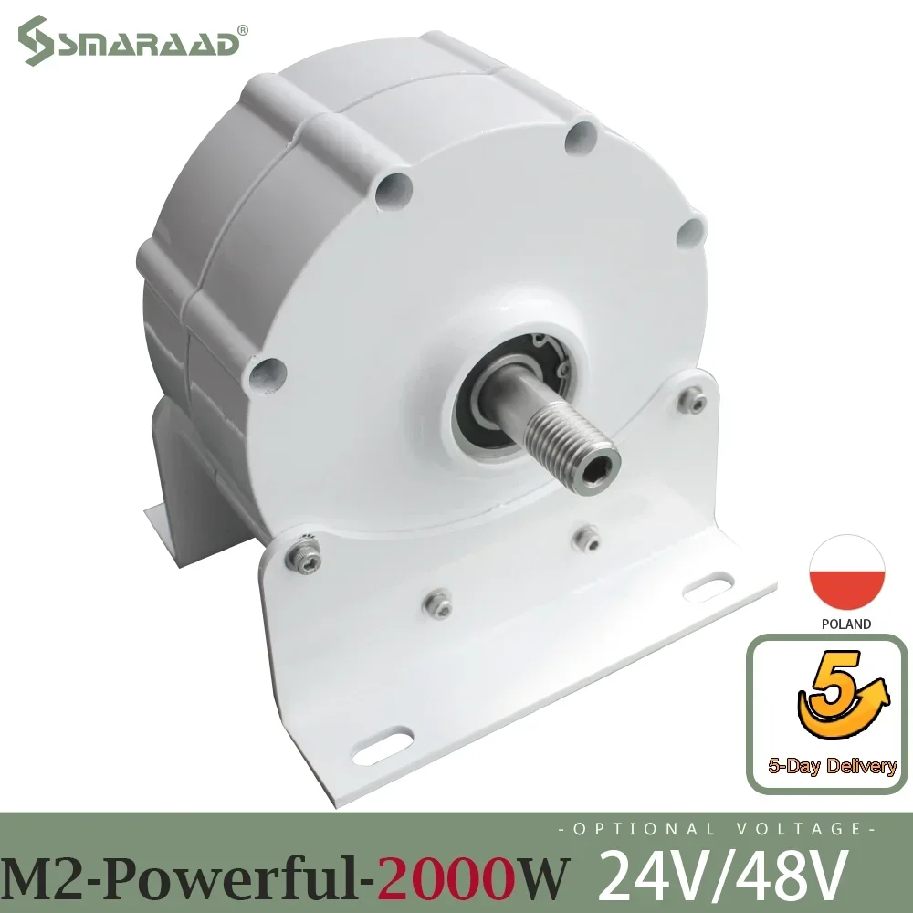 Low Speed Gearless Permanent Magnet Generator 2000W 24V 48V Wind ...