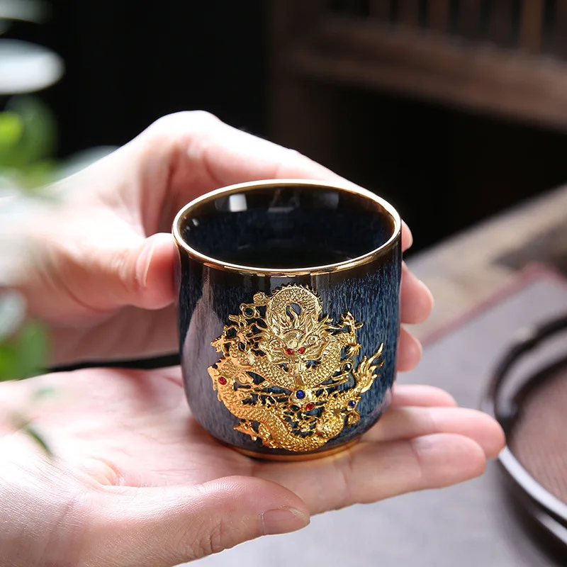 Dragon and phoenix make cups, change to master cups, and Tianmu rabbit has a large single cup of Pu 'er Kung Fu teacups.