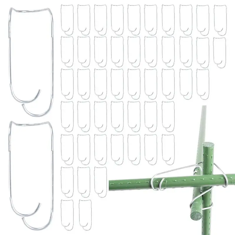 

Plant Grafting Stakes Connector Clip 50Pcs Climbing Pipe Support Garden Stake Connectors Plant Trellis Connecting Buckles For